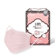 힐타임 투와이어 일회용 마스크 여성용 핑크, 50매입, 1박스