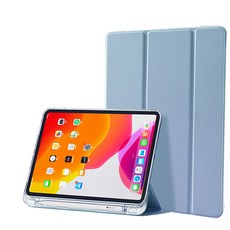 모란카노 애플펜슬 수납 반투명 태블릿PC 케이스 + 스티커, 스카이블루