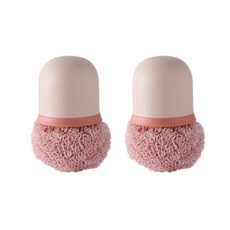 콩앤드 손잡이 수세미 핑크, 2개, 1개입