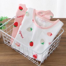 홈블리아 여아용 러블리 딸기 반팔 원피스 잠옷 파자마