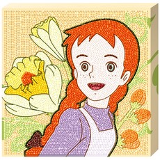 케이엠엘리 DIY 3D 액자형 빨간머리앤 원형 보석십자수 25 x 25 cm, 행복한 미소, 1개