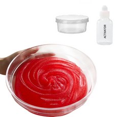 팔레트슬라임 과일속살 수박 샤벳 액체괴물 200ml 세트, 빨강색