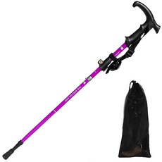 안시스터즈 3단접이 T스타일 등산스틱 + 케이스, 퍼플(등산스틱), 블랙(케이스), 1개