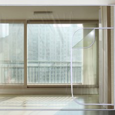 다샵 베란다형 지퍼식 EVA 방풍비닐 바람막이 투명 350 x 250 cm + 찍찍이테이프 12p, 1세트