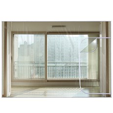 다샵 베란다형 지퍼식 방풍비닐 바람막이 투명 350 x 190 cm + 찍찍이테이프 12p, 1세트