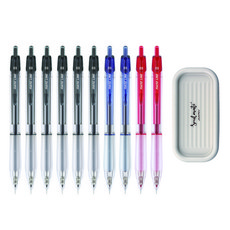자바펜 나노라인 펜 0.3mm 검정 8p + 파랑 2p + 빨강 2p + 펜트레이 세트, 블랙(펜트레이), 1세트