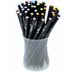 피아니스트샵 높은음자리표 크리스탈 연필 5종 x 10p + 원통케이스 세트, 혼합색상, 1세트