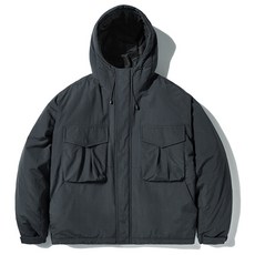 미니멀프로젝트 유틸리티 하이넥 후드 푸퍼 숏 패딩