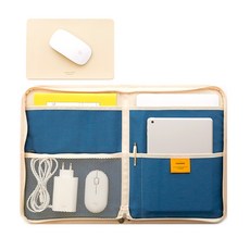 퍼니메이드 캔버스 노트북 파우치 + 가죽 마우스패드, 차콜(파우치)