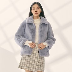 미쏘 여성용 짚업 스탠카라 에코퍼 자켓