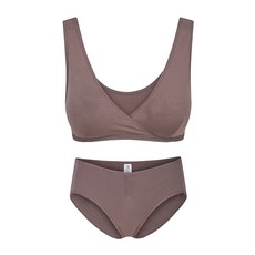 mothers baby 素色棉質哺乳內衣+內褲組