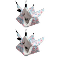 다람쥐 햄스터 해먹 집 20 x 20 cm, 불가사리 러브핑크, 2개