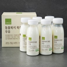 ORGA 동물복지인증 목장 우유, 200ml, 6입