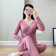 루나글램 임산부 얇은 상하의 긴팔 잠옷 세트 oem709