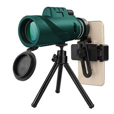에이러블 휴대용 고배율 핸드폰 카메라 망원경 HD 40x60 그린 B0146 + 사진 클립 + 삼각대 세트, 50mm