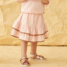 모이몰른 여아용 스칼렛 자카드 프릴 미디 스커트 M212SKG36PI