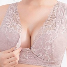 삼각별 임산부 레이스 단추 브래지어