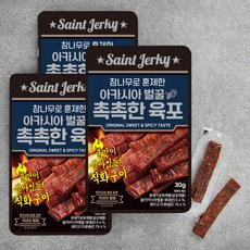 참나무 훈제 아카시아벌꿀 촉촉한 육포, 30g, 3팩