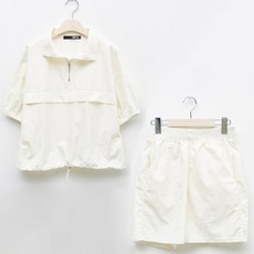 반팔자켓셋업