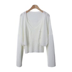 크롭가디건셋업