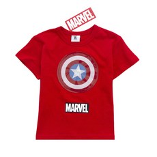 마블 아동용 캡틴 아메리카 어벤져스 불빛 반팔 티셔츠