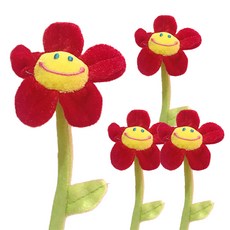 프랑온드 스마일 인형 꽃다발 4p, 60cm, 하늘색 장미