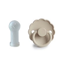 프리그 실리콘 공갈 젖꼭지 + 전용캡, 1단계(0~6개월), 샌드스톤, 1세트
