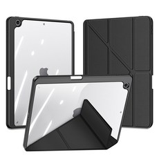 오젬 애플펜슬 수납 세로거치 태블릿PC 스마트커버 투명 케이스, 블랙