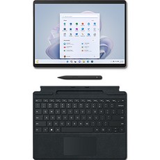 마이크로소프트 2022 서피스 프로9 노트북 13 + 키보드 + 슬림펜 2, 256GB, QI9-00015/8X6-00017, 코어i5, Platinum(노트북), Black(키보드), WIN11 Home, 16GB