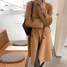 페이퍼먼츠 여성용 크리앙 오피스 모직 롱 코트 03436