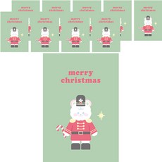 도나앤데코 레인보우가든 크리스마스 미니카드 10p + 봉투 10p + 투명스티커 2cm 10p 세트, 1세트, 장난감병정 보우(카드)
