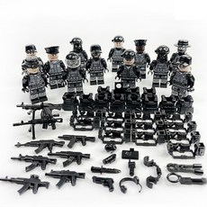 완구몬 경찰특공대 SWAT 12인 세트, 블랙