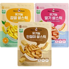 맛있는풍경 유기농 쌀스틱 3종 세트, 딸기맛, 감귤맛, 인절미맛, 30g, 1세트