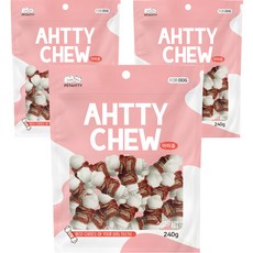 아띠츄 소고기껌 강아지 간식 소형, 혼합맛(소고기/우유), 240g, 3개 3개, 소고기 + 우유 혼합맛