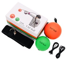 Creativeboxing TAP Ball 일반용 + 복서용 + 고무줄 4p + 헤드밴드 세트, 오렌지(일반용 탭볼), 그린(복서용 탭볼)