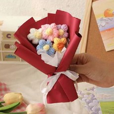 주앙오브제 카네 미니 꽃다발, 05 라이트 핑크 핑크 로즈 유갈리 블루, 1개