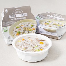 섬죽 유기가공식품 인증 소고기 야채죽, 300g, 3개