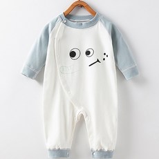 베베니즈 유아용 포인트 프린팅 풀스냅 긴팔 우주복