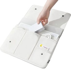 솔룸 멀티 포켓 수납 노트북 파우치 화이트