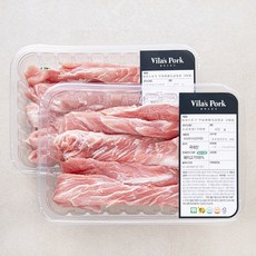 빌라스포크 무항생제 인증 한돈 등심꽃살 구이용 (냉장), 400g, 2개