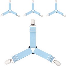 침대 시트 밀림방지 멜빵 고정 집게핀 4p, 블루, 1개