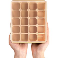 쁘띠누베 국내 제조 실리콘 이유식 멀티큐브 20구, 500ml, 샌드 베이지, 1개