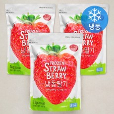 국내산 딸기 (냉동), 1kg, 3개