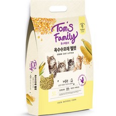 톰스패밀리 옥수수 고양이 모래 펠렛, 5L, 1개, 레몬향
