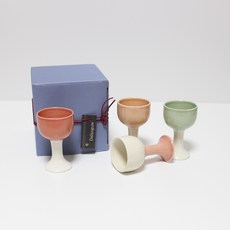 달소금 도자기 감성 손잡이 소주잔 4개입 유광 선물 세트, 1세트, 소주잔 4종