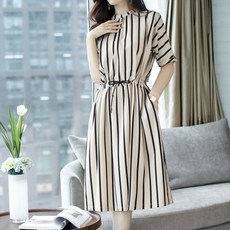 여성용 올룸 세로 스트라이프 하늘하늘 루즈핏 스커트 빅사이즈 포함