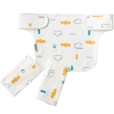moms nature 孩童背帶口水巾 2入+圍兜口水巾組, 1組, 我的家款