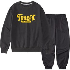 TIMSFIT 남녀공용 빅사이즈 오리지널 빅로고 맨투맨 조거팬츠 셋업