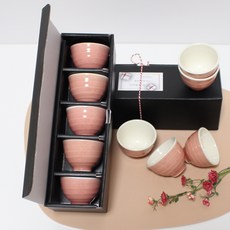 月鹽韓國產陶瓷春花酒杯禮盒組, 酒杯 5p, 1套