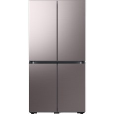 삼성전자 비스포크 4도어 냉장고 메탈 875L 방문설치, 바이브 브라우니 실버(상단), 바이브 브라우니 실버(하단),